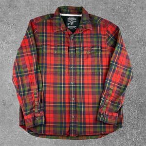 REI Cooperative Flannel Shirt Mens Large Red Plaid Button Down Outdoor Cotton